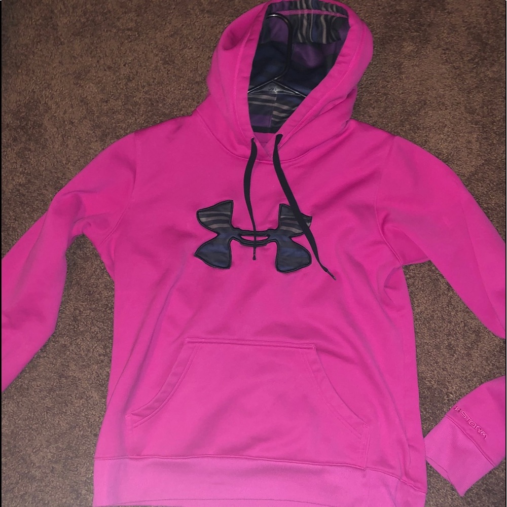 PINK & BLACK UNDER ARMOR HOODIE